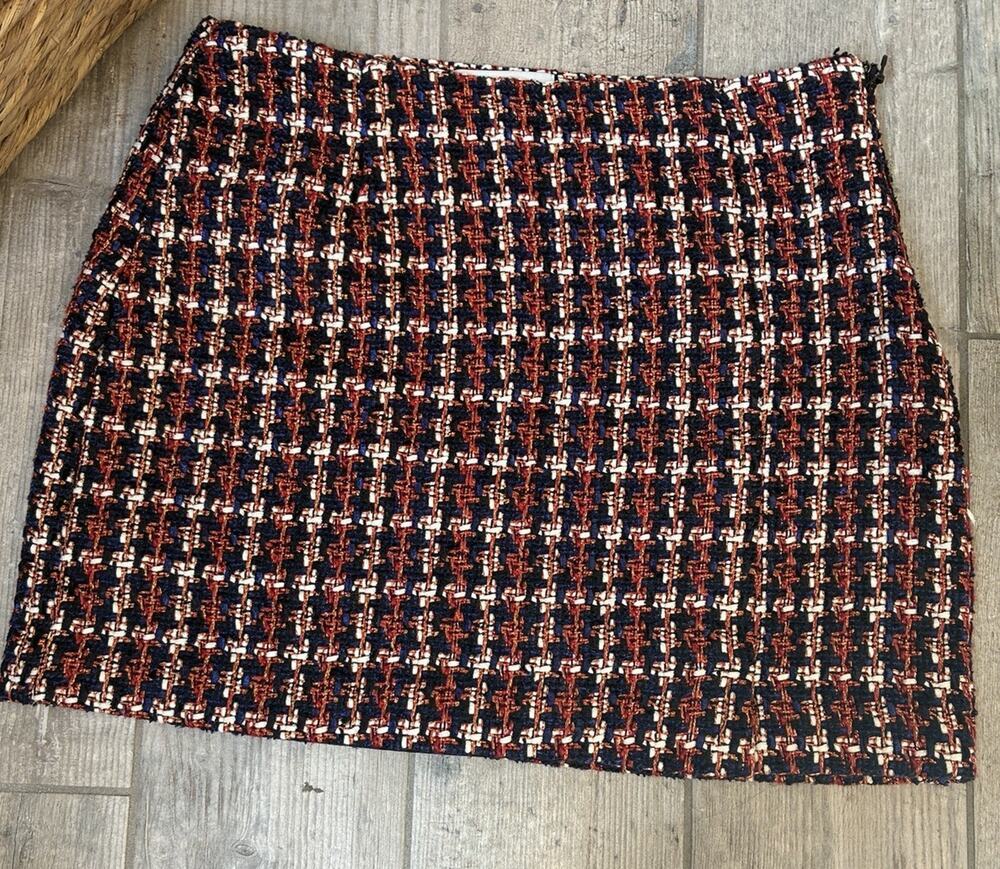 Adelyn Rae Tweed Mini Skirt M Plaid Preppy Chic Clueless Style